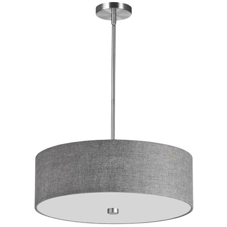 DAINOLITE 4 Light Incandescent Pendant Polished Chrome With Grey Shade 571-204P-PC-GRY